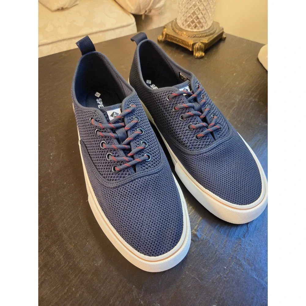 New! Sperry Men's Top Sider Seabreeze Mesh Sneakers Navy Blue Marine Sz 9.5 $100